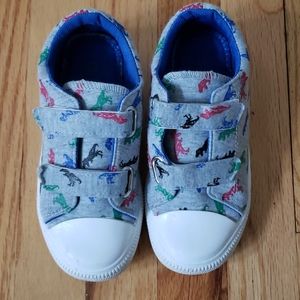 Boys STQ Double Strap Velcro Dinosaur Sneakers